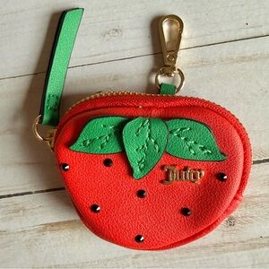 Juicy Couture Strawberry Zipped Pouch Bag Clip on NEW